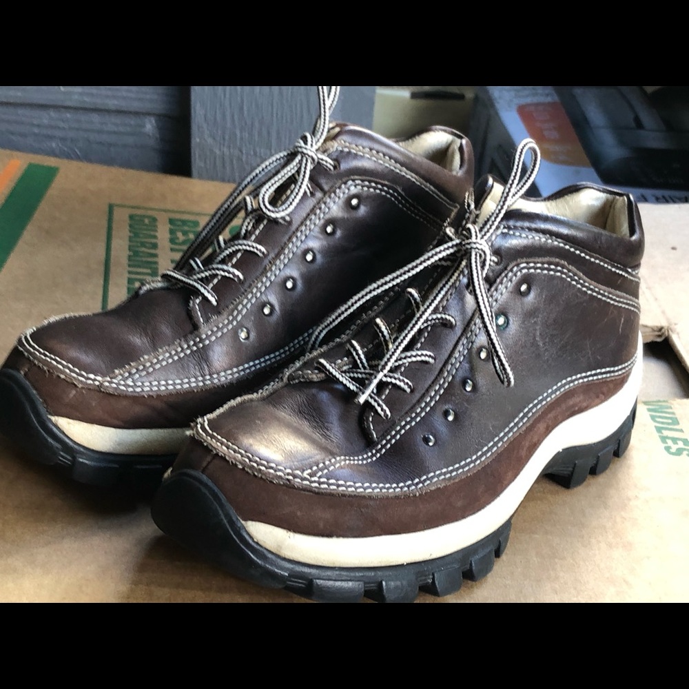 Perry Ellis Kimber Mid Women’s Brown Leather Hiking Shoes Size 7